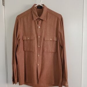 RAFAEL Men's Casual Button Down Shirt - Brown